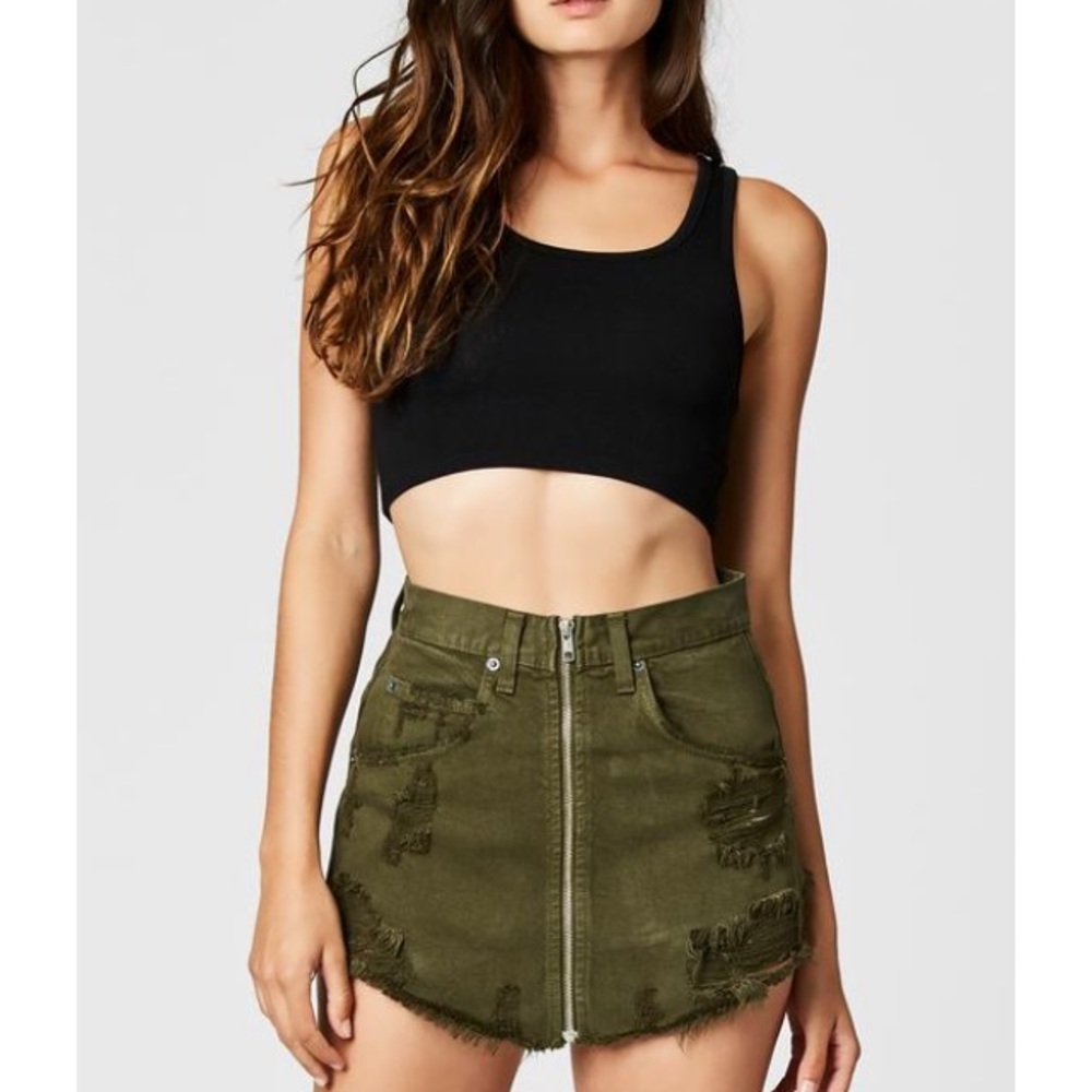 green LF jean skirt size 27
